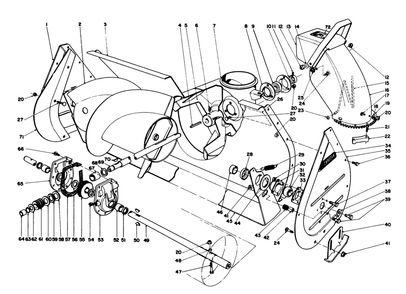 Auger Assembly (Continued) 36" Snowthrower Attachment Model No. 59160 (Optional) Diagram and Parts List for 57360 7000001 - 7999999 Toro Lawn Tractor