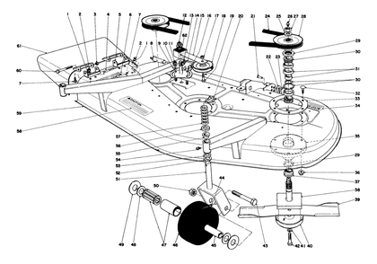 Cutting Unit Assembly Diagram and Parts List for 30545 80000001 - 89999999 Toro Lawn Mower