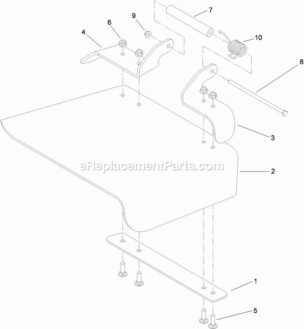 Deflector Assembly No. 114-1910 Diagram and Parts List for 74550 310000001-310999999 Toro Lawn Mower