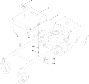 Deck Cover Assembly Diagram and Parts List for 44409 407700000-409999999 Toro Lawn Mower