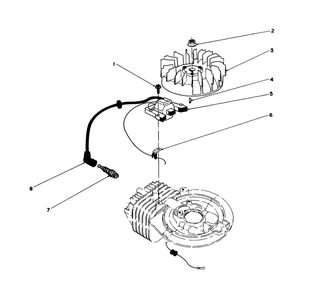 Flywheel & Magneto Assembly Diagram and Parts List for 16202C 6000001 - 6999999 Toro Lawn Mower