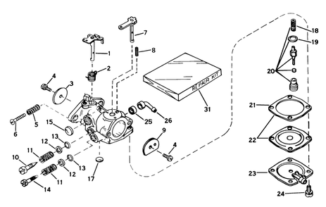 Carburetor No. 632035 Diagram and Parts List for 38100 9000001 - 9999999 Toro Snow Blower