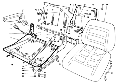 Deluxe Suspension Seat Model No. 30756 (Optional) Diagram and Parts List for 30718 1000001 - 1999999 Toro Lawn Tractor
