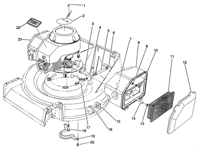 Engine Assembly Diagram and Parts List for 22685 0000001 - 0999999 Toro Lawn Mower