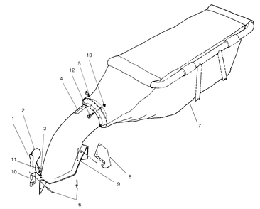 Chute & Bag Assembly Diagram and Parts List for 30124 790001 - 799999 Toro Lawn Tractor Accessories