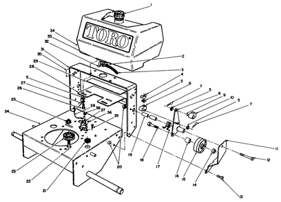 Frame Assembly Diagram and Parts List for 30117 0000001 - 0999999 Toro Lawn Tractor Accessories