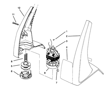 Motor & Housing Assembly Diagram and Parts List for 51231 69000001 - 69999999 Toro Trimmer
