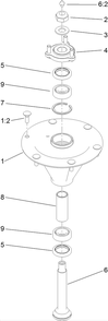 Spindle Assembly Diagram and Parts List for 74268 (313000001-313999999)(2013) Toro Lawn Mower
