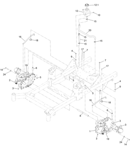 Transaxle Assembly Diagram and Parts List for 77299 411436112 - 999999999 Toro Lawn Tractor