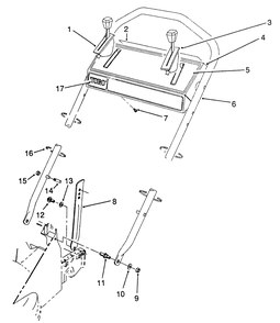 Handle Assembly Diagram and Parts List for 26622 1000001 - 1999999 Toro Lawn Mower