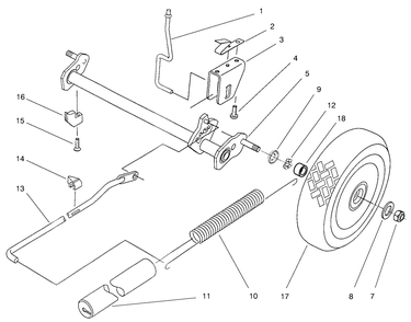 Wheel And Axle Assembly Diagram and Parts List for 21050B 6900001 - 6999999 Toro Lawn Mower
