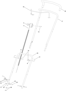 Handle Assembly Diagram and Parts List for 02606 (313000001-313999999)(2013) Toro Lawn Mower