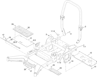Part Location Diagram of 145-5786 Toro Frame Assembly