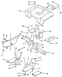 Sheet Metal And Covers Diagram and Parts List for 31-10K802 1000001 - 1999999 Toro Lawn Tractor