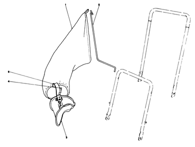 Grass Bagging Kit No. 38-0050 (Optional) Diagram and Parts List for 22510 8000001 - 8999999 Toro Lawn Mower