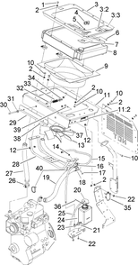 Cooling System Assembly Diagram and Parts List for 74269 (240000001-240999999)(2004) Toro Lawn Mower