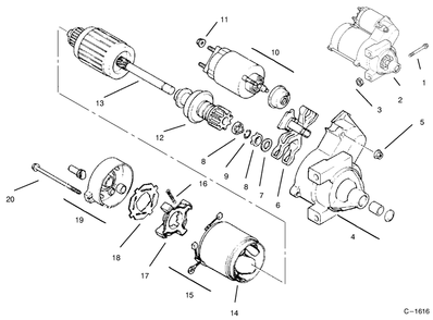 Starter Diagram and Parts List for 30612 890001 - 899999 Toro Lawn Tractor
