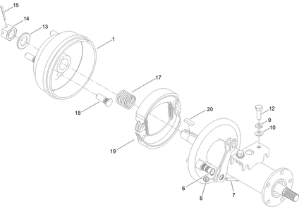 Part Location Diagram of 134-7792 Toro Brake Pad, Rear Axle