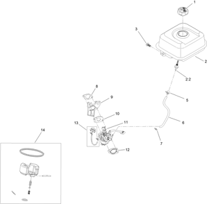 Fuel System And Carburetor Assembly Diagram and Parts List for 36002 409000000 - 412999999 Toro Snow Blower