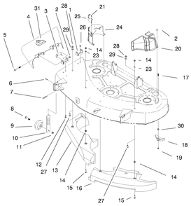 Part Location Diagram of 93-9745 Toro Deflector Assembly (Model No. 79106 Only)