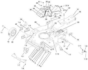 Housing Assembly Diagram and Parts List for 22158 9900001 - 9999999 Toro Lawn Mower