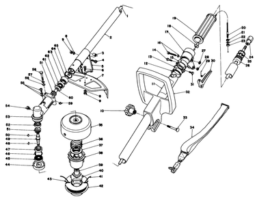 Drive Shaft & Trimmer Head Assembly Model 30900 Diagram and Parts List for 30900 0000001 - 0999999 Toro Trimmer