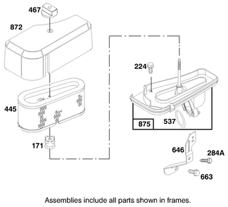 Engine Briggs & Stratton Model 284707-1148-E1 Diagram and Parts List for 71199 9900001 - 9999999 Toro Lawn Tractor