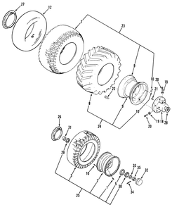 Wheels And Tires Diagram and Parts List for 41-20OE02 1000001 - 1999999 Toro Lawn Tractor