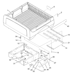 Box And Tailgate Installation Assembly Diagram and Parts List for 12004TC 220000001 - 220999999 Toro Lawn Tractor