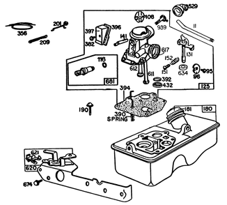 Engine Briggs & Stratton Model No. 110908-120401 Diagram and Parts List for 20661 3000001 - 3999999 Toro Lawn Mower