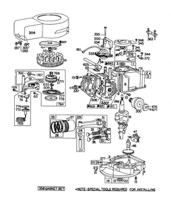 Engine Briggs & Stratton Model No. 92908-1934-01 Diagram and Parts List for 20698 8000001 - 8999999 Toro Lawn Mower
