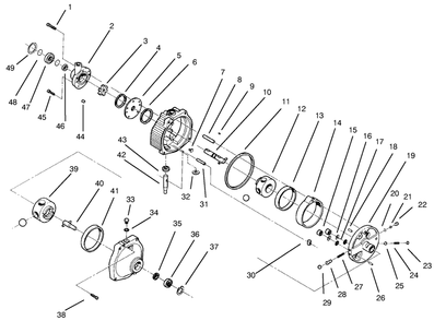 Hydrostatic Transmission Assembly Diagram and Parts List for 30612 990001 - 999999 Toro Lawn Tractor