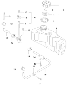 Fuel Tank/Fuel Valve Diagram and Parts List for 22171 9900001 - 9999999 Toro Lawn Mower