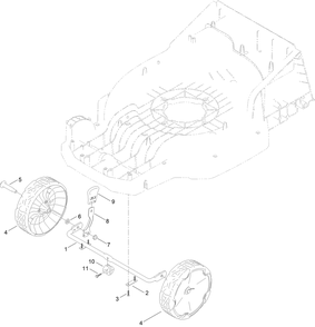 Front Wheel And Height-Of-Cut Assembly Diagram and Parts List for 21611T 400000000 - 999999999 Toro Lawn Mower
