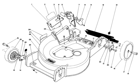 Housing Assembly Diagram and Parts List for 20742 4000001 - 4999999 Toro Lawn Mower