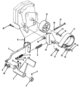 Clutch, Brake And Speed Control Linkage Diagram and Parts List for 41-20OE03 2000001 - 2999999 Toro Lawn Tractor
