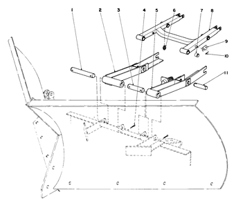 V-Plow Installation No. 30755 (Optional) Diagram and Parts List for 30775 300001 - 399999 Toro Lawn Tractor