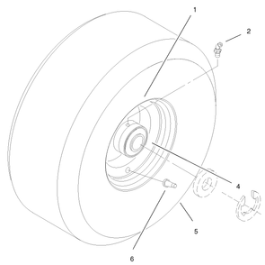 Wheel And Tire Asm Diagram and Parts List for 30177 990001 - 991351 Toro Lawn Tractor Accessories