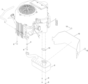 Engine And Muffler Assembly Diagram and Parts List for 76411 400000000 - 415399999 Toro Lawn Tractor
