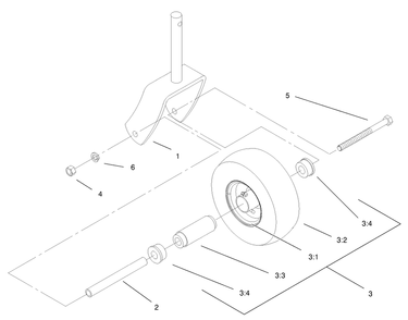 Caster And Wheel Assembly Diagram and Parts List for 30194 (220000001-220999999)(2002) Toro Lawn Mower