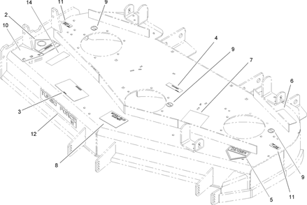 Deck Decal Assembly Diagram and Parts List for 74415 (250000001-250005000)(2005) Toro Lawn Mower