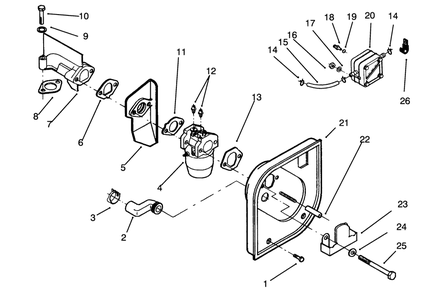 Carburetor And Fuel Pump Diagram and Parts List for 72060 3900001 - 3999999 Toro Lawn Tractor