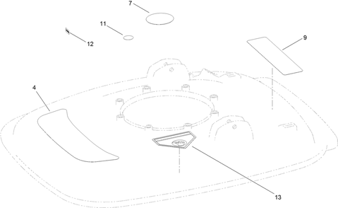 Deck Decal Assembly Diagram and Parts List for 2605 312000001 - 312999999 Toro Lawn Tractor Accessories