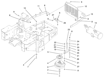 Engine And Clutch Assembly Diagram and Parts List for 74173 (990001-999999)(1999) Toro Lawn Mower