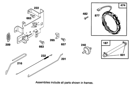 Engine Briggs & Stratton Model 286707-0453-01 Diagram and Parts List for 71202 4900001 - 4999999 Toro Lawn Tractor