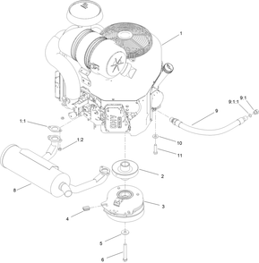 Engine Assembly Diagram and Parts List for 44454 413000000 - 999999999 Toro Lawn Mower