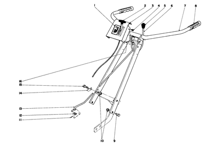 Handle Assembly Diagram and Parts List for 58000 0000001 - 0999999 Toro Tiller