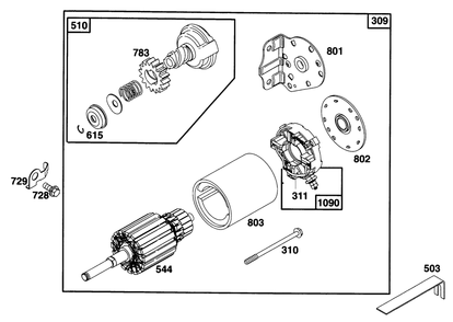 Engine Briggs & Stratton Model 28n707-0131-01 Diagram and Parts List for 71193 6900001 - 6999999 Toro Lawn Tractor