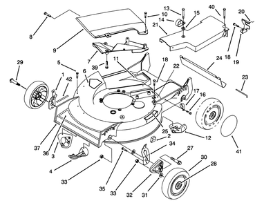 Housing Assembly Diagram and Parts List for 20439 49000001 - 49999999 Toro Lawn Mower