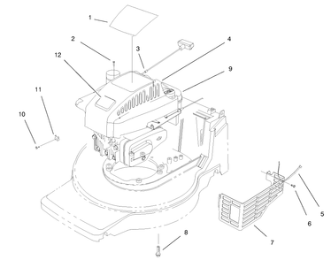 Engine Assembly Diagram and Parts List for 20809 7900001 - 7999999 Toro Lawn Mower